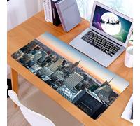 KDWJS Gaming Mouse Pad Mouse Mat - 35.5 x 16 in - XXL mousepad - Table mat large size - improved precision and speed - Wall Art New York City Theme Image Rose Quartz Manhattan Skyline Tramo