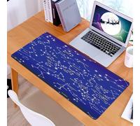 KDWJS Gaming Mouse Pad Mouse Mat - 35.5 x 16 in - XXL mousepad - Table mat large size - improved precision and speed - Horoscope guide, a compilation of zodiac signs with its name, background with da