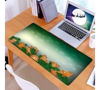 KDWJS Gaming Mouse Pad Mouse Mat - 35.5 x 16 in - XXL mousepad - Table mat large size - improved precision and speed - Christmas background,Gingerbread cookies on pine tree with snowflakes background