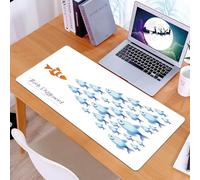 KDWJS Gaming Mouse Pad Mouse Mat - 35.5 x 16 in - XXL mousepad - Table mat large size - improved precision and speed - Quote, quote with an outsider fish against all the others