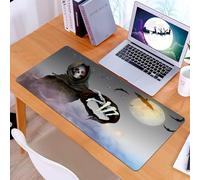 KDWJS Gaming Mouse Pad Mouse Mat - 35.5 x 16 in - XXL mousepad - Table mat large size - improved precision and speed - 3D Illustration of a death in the hood grim Reaper standing on Halloween backgro