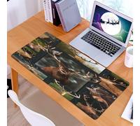 KDWJS Gaming Mouse Pad Mouse Mat - 35.5 x 16 in - XXL mousepad - Table mat large size - improved precision and speed - Majestic deer portraits, various deer photos, highlighting their antlers and exp
