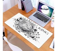 KDWJS Gaming Mouse Pad Mouse Mat - 35.5 x 16 in - XXL mousepad - Table mat large size - improved precision and speed - King, reign of the jungle forest symbol of courage safari animal lion grunge des