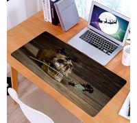 KDWJS Gaming Mouse Pad Mouse Mat - 35.5 x 16 in - XXL mousepad - Table mat large size - improved precision and speed - Gothic decor, still life skull and rose periods with a scorpion on his head Ske