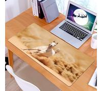 KDWJS Gaming Mouse Pad Mouse Mat - 35.5 x 16 in - XXL mousepad - Table mat large size - improved precision and speed - Horses,Arabian Horse Breed Running Out of the Desert Storm Sand Hi