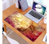 KDWJS Gaming Mouse Pad Mouse Mat - 35.5 x 16 in - XXL mousepad - Table mat large size - improved precision and speed - Art, blur, colorful violin, treble clef and notes mixed together
