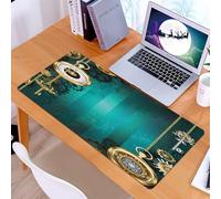 KDWJS Gaming Mouse Pad Mouse Mat - 35.5 x 16 in - XXL mousepad - Table mat large size - improved precision and speed - Fully rug in the hallway JoyArty Pocket Clock for
