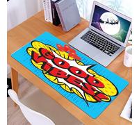 KDWJS Gaming Mouse Pad Mouse Mat - 35.5 x 16 in - XXL mousepad - Table mat large size - improved precision and speed - Good Vibes,Pop Art Composition with Speech Bubble Retro Letters Heart Balloons D