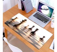 KDWJS Gaming Mouse Pad Mouse Mat - 35.5 x 16 in - XXL mousepad - Table mat large size - improved precision and speed - Chess art, light colored chess king at the forefront, symbol of strategic power