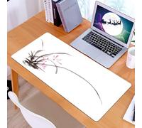 KDWJS Gaming Mouse Pad Mouse Mat - 35.5 x 16 in - XXL mousepad - Table mat large size - improved precision and speed - Art,Traditional Ink Orchid Flower Drawing Oriental Chinese Effects Theme Decorat