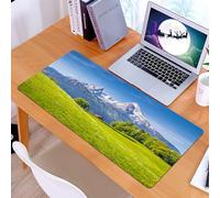 KDWJS Gaming Mouse Pad Mouse Mat - 35.5 x 16 in - XXL mousepad - Table mat large size - improved precision and speed - Nature, pasture landscape in Alps with meadow and flowers of northern Germans
