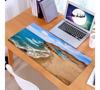 KDWJS Gaming Mouse Pad Mouse Mat - 35.5 x 16 in - XXL mousepad - Table mat large size - improved precision and speed - Landscape, Ocean View Quiet Beach Cabo De Gata Spain Coastal Photo Scenery and