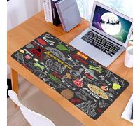 KDWJS Gaming Mouse Pad Mouse Mat - 35.5 x 16 in - XXL mousepad - Table mat large size - improved precision and speed - compilation of Spanish cultural elements draw, Spanish tradition and delicious,