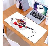 KDWJS Gaming Mouse Pad Mouse Mat - 35.5 x 16 in - XXL mousepad - Table mat large size - improved precision and speed - Popstar Party,Jack Russel Dog with Sunglasses Party Hat and Bowtie Singing Birth