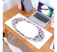 KDWJS Gaming Mouse Pad Mouse Mat - 35.5 x 16 in - XXL mousepad - Table mat large size - improved precision and speed - Letter O, ABC of summer nature Typography with various vibrant creatures