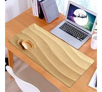 KDWJS Gaming Mouse Pad Mouse Mat - 35.5 x 16 in - XXL mousepad - Table mat large size - improved precision and speed - Seashells, cockleshell on golden yellow sand spiritual sea coast theme beach art