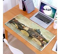 KDWJS Gaming Mouse Pad Mouse Mat - 35.5 x 16 in - XXL mousepad - Table mat large size - improved precision and speed - Italian San Pietro Rome Retro Styled Vintage Travel Holiday Famous Italy Citysca