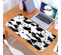 KDWJS Gaming Mouse Pad Mouse Mat - 35.5 x 16 in - XXL mousepad - Table mat large size - improved precision and speed - Seamless pattern with a cartoon young pandas very close to each other. Vector bl