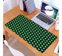 KDWJS Gaming Mouse Pad Mouse Mat - 35.5 x 16 in - XXL mousepad - Table mat large size - improved precision and speed - series of green alien arrays on a dark background, creating a mysterious visual