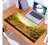 KDWJS Gaming Mouse Pad Mouse Mat - 35.5 x 16 in - XXL mousepad - Table mat large size - improved precision and speed - Autumn design with vineyard and empty display. Autumn grapes harvest