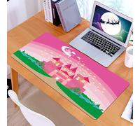 KDWJS Gaming Mouse Pad Mouse Mat - 35.5 x 16 in - XXL mousepad - Table mat large size - improved precision and speed - Girls,Magic Fantasy Fairy Tale Princess Castle with Pixie