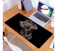 KDWJS Gaming Mouse Pad Mouse Mat - 35.5 x 16 in - XXL mousepad - Table mat large size - improved precision and speed - Black Labrador close up,Expressive eyes on black background