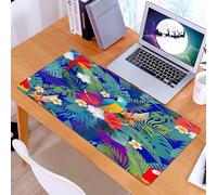 KDWJS Gaming Mouse Pad Mouse Mat - 35.5 x 16 in - XXL mousepad - Table mat large size - improved precision and speed - Scandinaviat folk art with fox nordic style blockprint imitation (2)