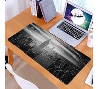 KDWJS Gaming Mouse Pad Mouse Mat - 35.5 x 16 in - XXL mousepad - Table mat large size - improved precision and speed - Microfibre,Empire State Building New York