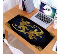 KDWJS Gaming Mouse Pad Mouse Mat - 35.5 x 16 in - XXL mousepad - Table mat large size - improved precision and speed - Mandala Artistic Gecko Lizards Boho Framework Tropical Henna Tattoo Style