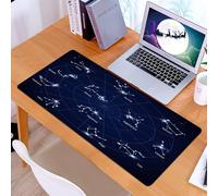 KDWJS Gaming Mouse Pad Mouse Mat - 35.5 x 16 in - XXL mousepad - Table mat large size - improved precision and speed - The celestial map of the twelve zodiac signs, the astrological map shows the twe