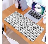 KDWJS Gaming Mouse Pad Mouse Mat - 35.5 x 16 in - XXL mousepad - Table mat large size - improved precision and speed - Nordic and Swedish folk art with dalecarl horse silhouettes