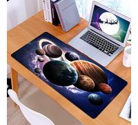 KDWJS Gaming Mouse Pad Mouse Mat - 35.5 x 16 in - XXL mousepad - Table mat large size - improved precision and speed - The universe of multiple planets in the starry sky, various planets around the n