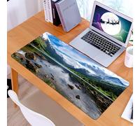 KDWJS Gaming Mouse Pad Mouse Mat - 35.5 x 16 in - XXL mousepad - Table mat large size - improved precision and speed - Nature, mountains river and open sky natural beauties norway fjords nordic lands