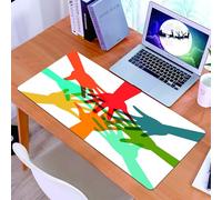 KDWJS Gaming Mouse Pad Mouse Mat - 35.5 x 16 in - XXL mousepad - Table mat large size - improved precision and speed - Youth, community cooperation theme Colorful hands together agreement teamwork pa