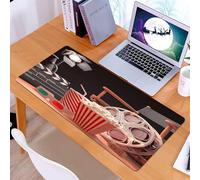 KDWJS Gaming Mouse Pad Mouse Mat - 35.5 x 16 in - XXL mousepad - Table mat large size - improved precision and speed - Objects of the Hollywood Cinema Industry Concept of Cinema