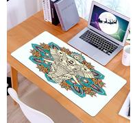 KDWJS Gaming Mouse Pad Mouse Mat - 35.5 x 16 in - XXL mousepad - Table mat large size - improved precision and speed - Mandala, animal spirit guardian of the building ethnic belief if