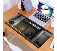 KDWJS Gaming Mouse Pad Mouse Mat - 35.5 x 16 in - XXL mousepad - Table mat large size - improved precision and speed - Industrial complex, entrance to an old factory building dating from the 50s