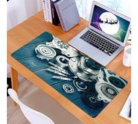 KDWJS Gaming Mouse Pad Mouse Mat - 35.5 x 16 in - XXL mousepad - Table mat large size - improved precision and speed - Rural landscape with mountains and water,Red houses on winding roads in the moun