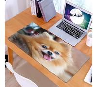 KDWJS Gaming Mouse Pad Mouse Mat - 35.5 x 16 in - XXL mousepad - Table mat large size - improved precision and speed - Happy Breed Fashion Pomeranian Dog Animal Small Pet Wildlife Young Puppy Cute,