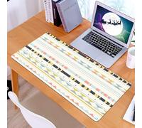 KDWJS Gaming Mouse Pad Mouse Mat - 35.5 x 16 in - XXL mousepad - Table mat large size - improved precision and speed - Soft Colored Geometric Stripes, Soft - Honey Tribe, Soft Stripe Symphony