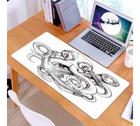 KDWJS Gaming Mouse Pad Mouse Mat - 35.5 x 16 in - XXL mousepad - Table mat large size - improved precision and speed - Anchor Entangled by an Artistic Octopus