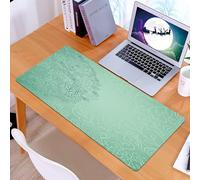 KDWJS Gaming Mouse Pad Mouse Mat - 35.5 x 16 in - XXL mousepad - Table mat large size - improved precision and speed - Mint, Floral Simplistic Pattern with Mixed Leaves Botanical Beauty Nature Illust