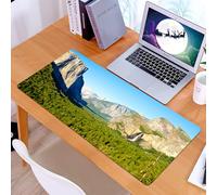 KDWJS Gaming Mouse Pad Mouse Mat - 35.5 x 16 in - XXL mousepad - Table mat large size - improved precision and speed - Yosemite,El Capitan Half Dome and Bridalveil Falls Tourist Attractions Landscape