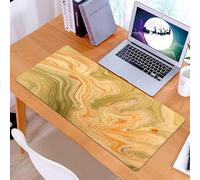KDWJS Gaming Mouse Pad Mouse Mat - 35.5 x 16 in - XXL mousepad - Table mat large size - improved precision and speed - Marble, Ancient Ethnic Ottoman Art Ebru Turkish Marbling Modern Art
