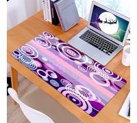 KDWJS Gaming Mouse Pad Mouse Mat - 35.5 x 16 in - XXL mousepad - Table mat large size - improved precision and speed - Geometric, round circles bold borders in the mid 70s
