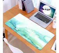 KDWJS Gaming Mouse Pad Mouse Mat - 35.5 x 16 in - XXL mousepad - Table mat large size - improved precision and speed - Watercolor background turquoise mint ombre hand painted.