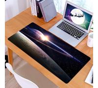 KDWJS Gaming Mouse Pad Mouse Mat - 35.5 x 16 in - XXL mousepad - Table mat large size - improved precision and speed - Galaxy sunset in outer space Saturn View of the planet's atmosphere