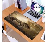 KDWJS Gaming Mouse Pad Mouse Mat - 35.5 x 16 in - XXL mousepad - Table mat large size - improved precision and speed - Mystic Decor, horse in the rose garden Butterflies Fantasy Moonlight