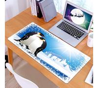 KDWJS Gaming Mouse Pad Mouse Mat - 35.5 x 16 in - XXL mousepad - Table mat large size - improved precision and speed - Winter,Cute Penguins on Iceland at Arctic Snowy Frozen Climate Kids Illustration