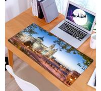 KDWJS Gaming Mouse Pad Mouse Mat - 35.5 x 16 in - XXL mousepad - Table mat large size - improved precision and speed - City View, Old Cathedral and Royal Palace in Madrid Mediterrenean Mod City